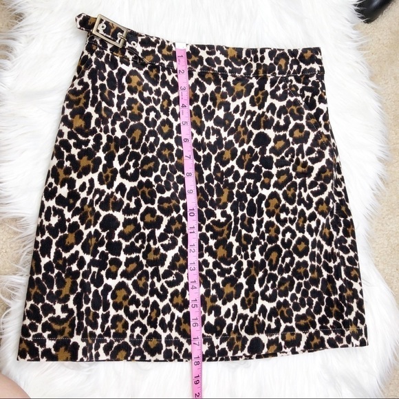 New J. Crew Buckle Mini Skirt in Leopard Corduroy - Picture 11 of 12